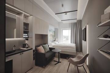 Фото номера Двухместный номер «Комфорт» с 1 кроватью Отель VALO Hotel Helsinki г. Хельсинки 3