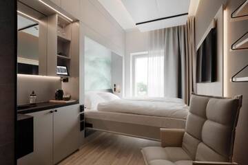 Фото номера Двухместный номер «Смарт» с 1 кроватью Отель VALO Hotel Helsinki г. Хельсинки 6
