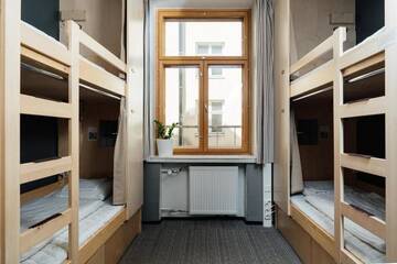 Фото номера Кровать в общем 4-местном номере для мужчин и женщин Хостелы The Yard Hostel г. Хельсинки 2